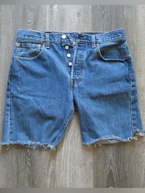 Levi's 501 Straight Blue Denim Jean Shorts